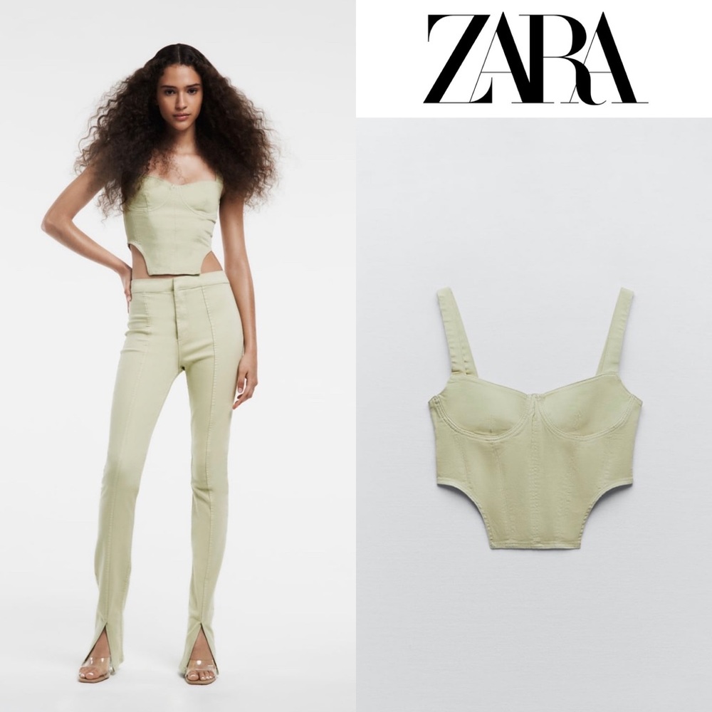 ZARA denim corset top